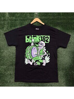 blink-182 Skeleton Marching Drummer Punk Rock Band T-Shirt Size Large